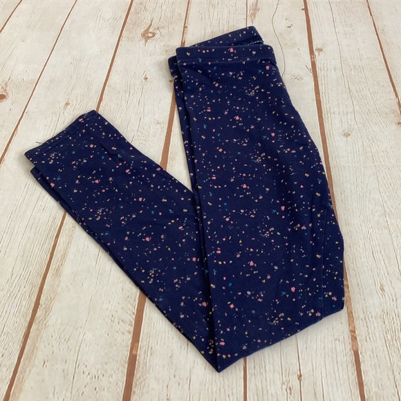 Old Navy Girls Navy Blue Rainbow Splatter Paint Print Basic Leggings - Picture 4 of 5
